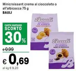 Iper La Grande Minicroissant crema al cioccolato o all'albicocca BAULI offerta