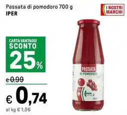 Iper La Grande Passata di pomodoro IPER offerta