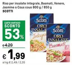 Iper La Grande Riso per insalate Integrale, Basmati, Venere, Jasmine o Cous cous SCOTTI offerta