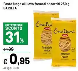 Iper La Grande Pasta lunga all'uovo formati assortiti BARILLA offerta