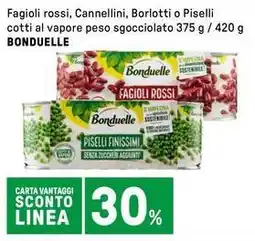Iper La Grande Fagioli rossi, Cannellini, Borlotti o Piselli cotti al vapore peso sgocciolato BONDUELLE offerta