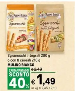 Iper La Grande Sgranocchi Integrate Sgranocchi integrali o con 8 cereali MULINO BIANCO offerta