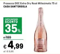 Iper La Grande Prosecco DOC Extra Dry Rosé Millesimato CASA SANT'ORSOLA offerta