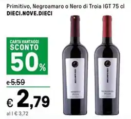 Iper La Grande Primitivo, Negroamaro o Nero di Troia IGT DIECI.NOVE.DIECI offerta