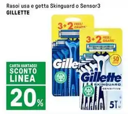 Iper La Grande Rasoi usa e getta Skinguard o Sensor3 GILLETTE offerta