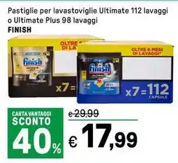 Iper La Grande Pastiglie per lavastoviglie Ultimate o Ultimate Plus FINISH offerta