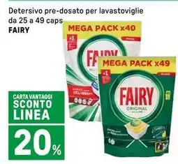 Iper La Grande Detersivo pre-dosato per lavastoviglie FAIRY offerta