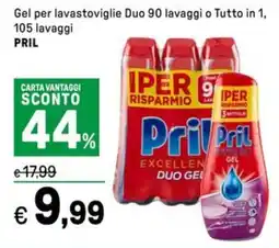 Iper La Grande Gel per lavastoviglie Duo o Tutto in 1 PRIL offerta