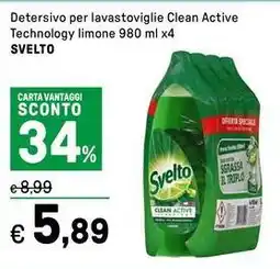 Iper La Grande Detersivo per lavastoviglie Clean Active Technology limone SVELTO offerta
