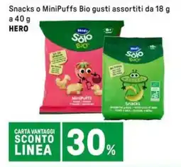Iper La Grande Snacks o MiniPuffs Bio gusti assortiti HERO offerta