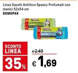 Iper La Grande Linea Sacchi Antiforo Spazzy Profumati con manici 52x54 cm DOMOPAK offerta