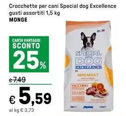 Iper La Grande Crocchette per cani Special dog Excellence gusti assortiti MONGE offerta