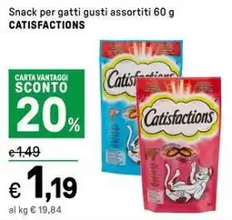 Iper La Grande Snack per gatti gusti assortiti CATISFACTIONS offerta
