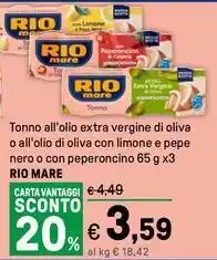 Iper La Grande Tonno all'olio extra vergine di oliva RIO MARE offerta
