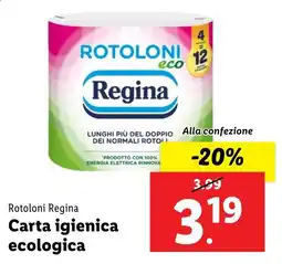 Lidl Rotoloni Regina Carta igienica ecologica offerta