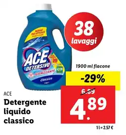 Lidl ACE Detergente liquido classico offerta