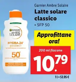 Lidl Garnier Ambre Solaire Latte solare classico offerta