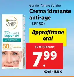 Lidl Garnier Ambre Solaire Crema idratante anti-age offerta