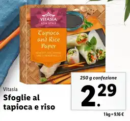 Lidl Vitasia Sfoglie al tapioca e riso offerta