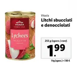 Lidl Vitasia Litchi sbucciati e denocciolati offerta