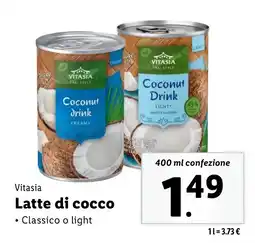 Lidl Vitasia Latte di cocco offerta