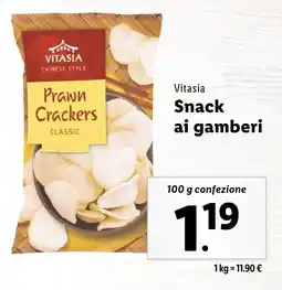 Lidl Vitasia Snack ai gamberi offerta