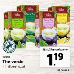 Lidl Vitasia Thè verde offerta