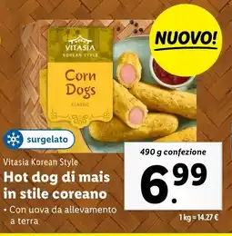 Lidl Vitasia Korean Style Hot dog di mais in stile coreano offerta