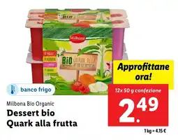 Lidl Milbona Bio Organic Dessert bio Quark alla frutta offerta