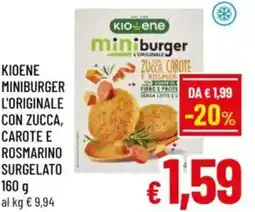 A&O Kioene miniburger l'originale con zucca, carote e rosmarino surgelato offerta
