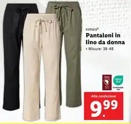 Lidl esmara Pantaloni in lino da donna offerta