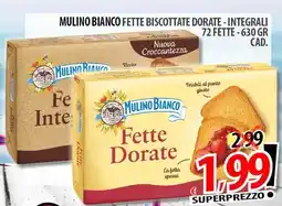 Il Genio Supermercato Mulino bianco fette biscottate dorate - integrali 72 fette offerta