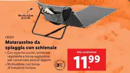 Lidl CRIVIT Materassino da spiaggia con schienale offerta