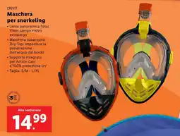 Lidl CRIVIT Maschera per snorkeling offerta