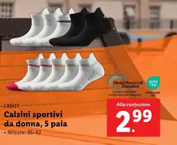 Lidl CRIVIT Calzini sportivi da donna, 5 paia offerta