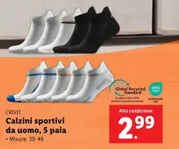 Lidl CRIVIT Calzini sportivi da uomo, 5 paia offerta