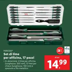 Lidl PARKSIDE Set di lime per officina, 17 pezzi offerta