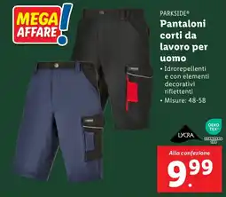 Lidl PARKSIDE Pantaloni corti da lavoro per uomo offerta