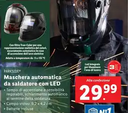Lidl PARKSIDE Maschera automatica da saldatore con LED offerta