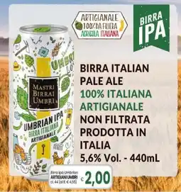 Famila Birra Ipa Umbrian ARTIGIANIUMBRI cl.44 offerta