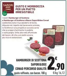 Conad HAMBURGER DI SCOTTONA SAPORI&IDEE offerta
