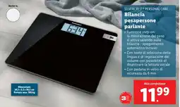 Lidl SILVERCREST PERSONAL CARE Bilancia pesapersone parlante offerta