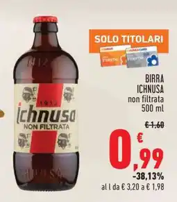 Conad BIRRA ICHNUSA non filtrata 500 ml offerta