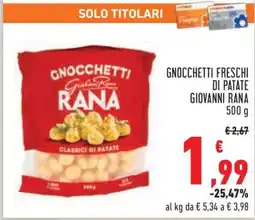 Conad Gnocchetti Freschi di Patate Giovanni Rana offerta