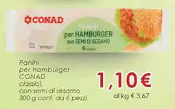 Conad PANINI PER HAMBURGER CONAD offerta