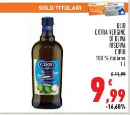 Conad OLIO EXTRA VERGINE DI OLIVA RISERVA CIRIO offerta
