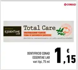 Conad Dentifricio Conad Essentiae Lab offerta