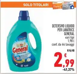 Conad Detersivo Liquido per Lavatrice General offerta