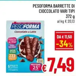 A&O Pesoforma barrette di cioccolato vari tipi offerta