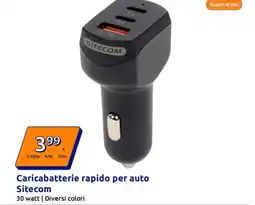 Action Caricabatterie rapido per auto Sitecom offerta